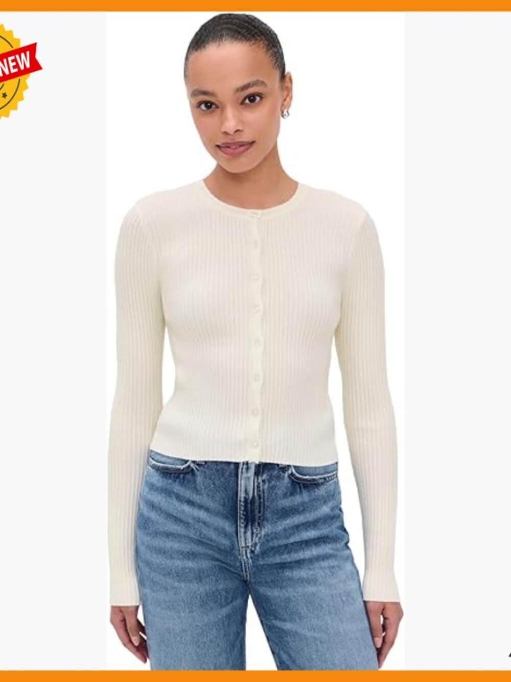 Lightweight Stretch Knit Cardigan, Ribbed Sweater, Layering Piece